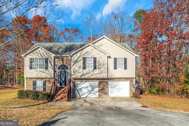 split foyer home with a garage