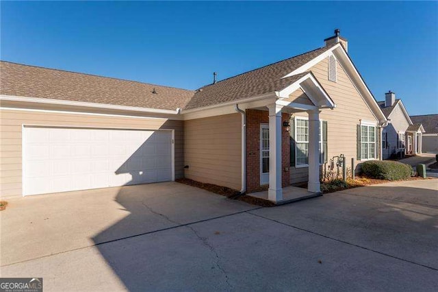 view of front of house with a garage