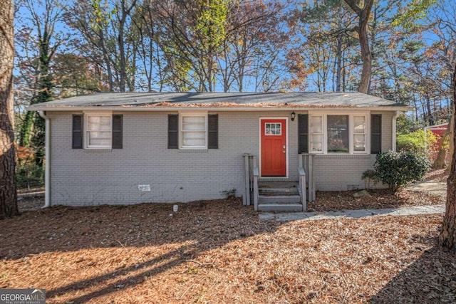 view of single story home