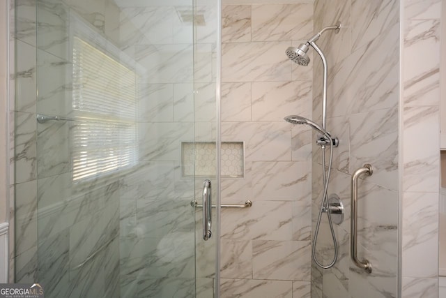 bathroom featuring walk in shower