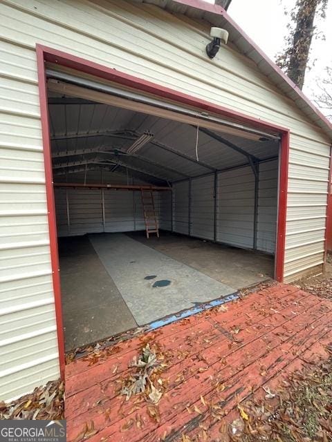 view of garage