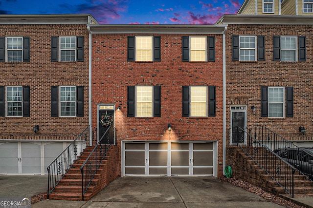 view of property with a garage