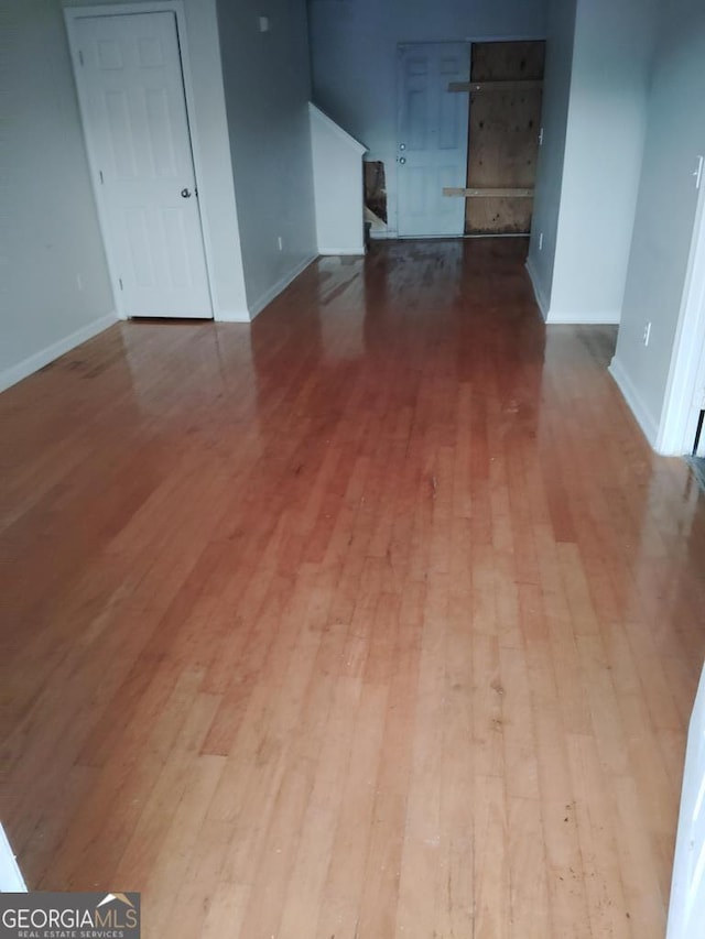 empty room with light wood-type flooring