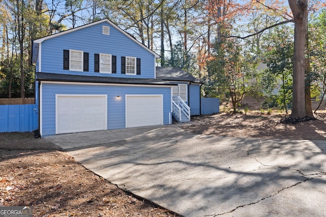 view of garage