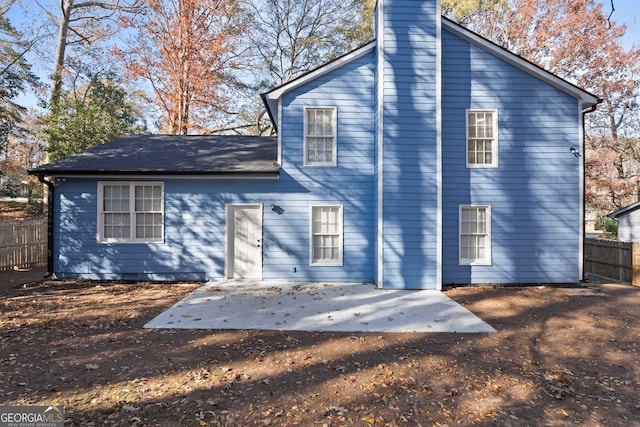 rear view of property with a patio