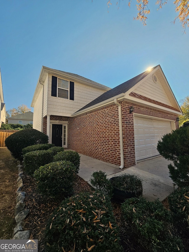 front of property featuring a garage