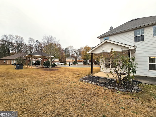 view of yard featuring a gazebo