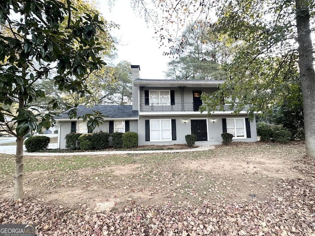 front facade with a balcony