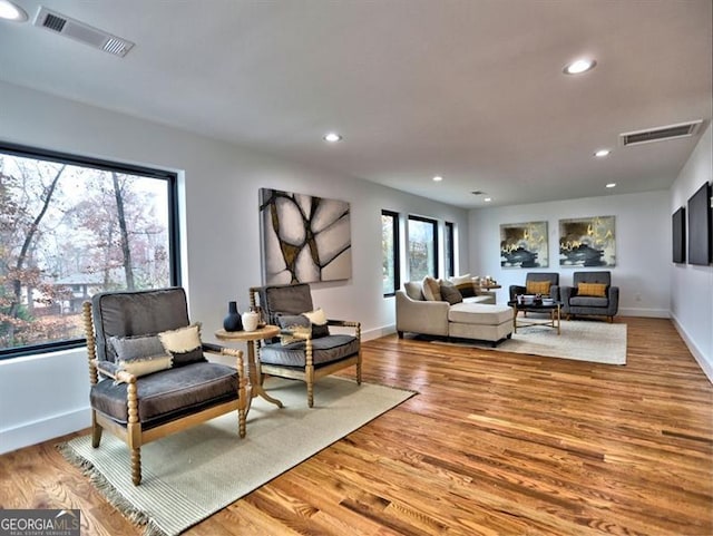 living room featuring hardwood / wood-style floors