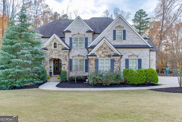 view of front facade with a front lawn