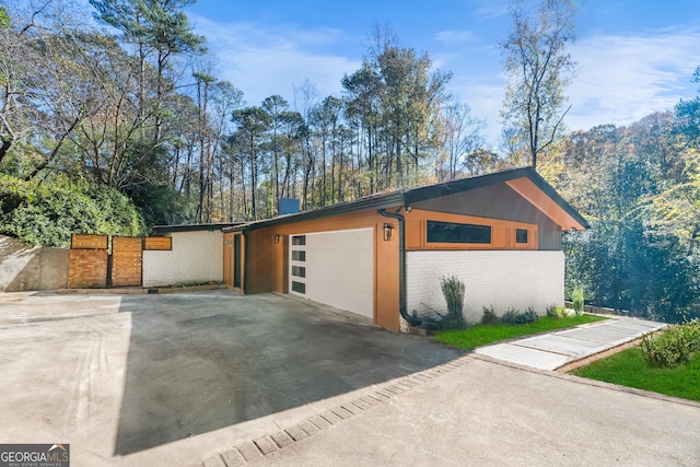 view of garage