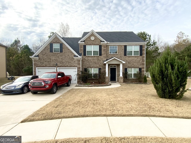 view of front of house with a garage