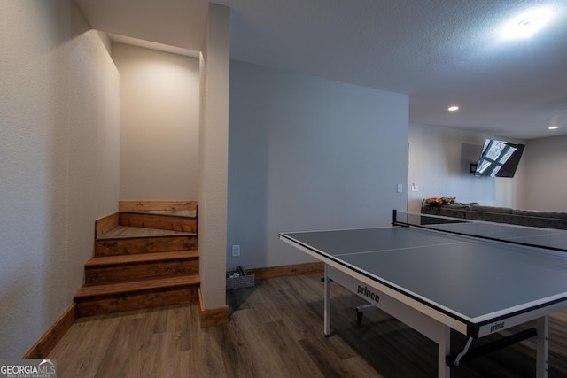 rec room featuring hardwood / wood-style floors