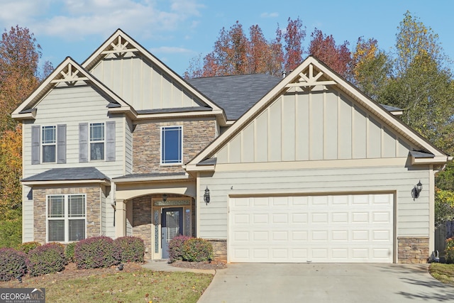 craftsman-style house with a garage