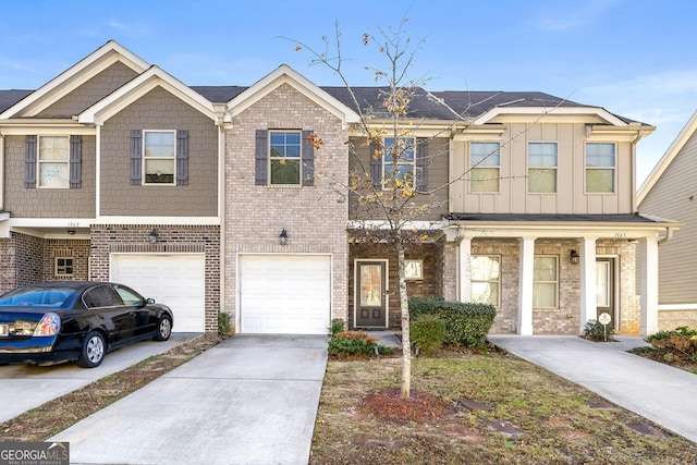 view of property with a garage