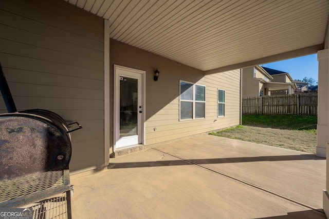 view of patio with grilling area