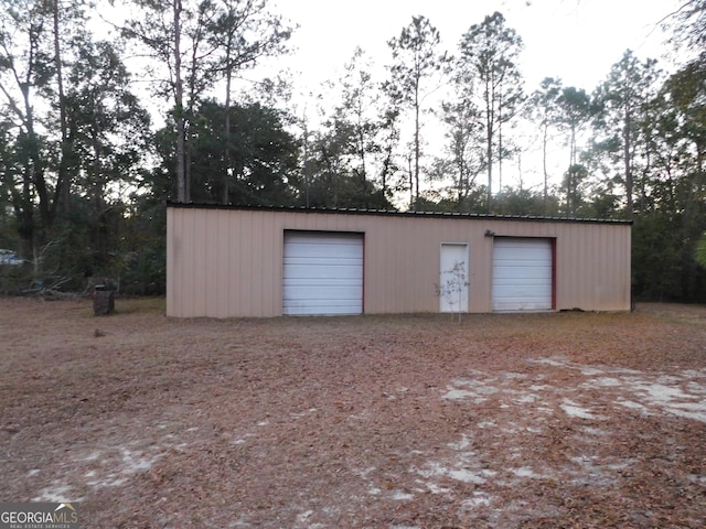 view of garage
