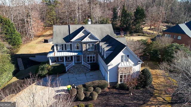 view of front of property with a porch