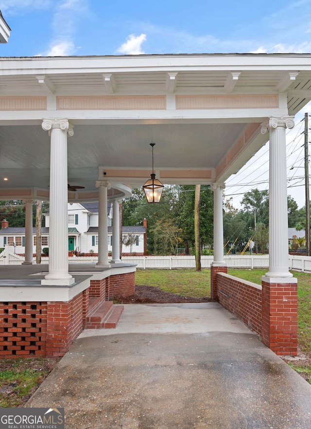 view of patio with covered porch