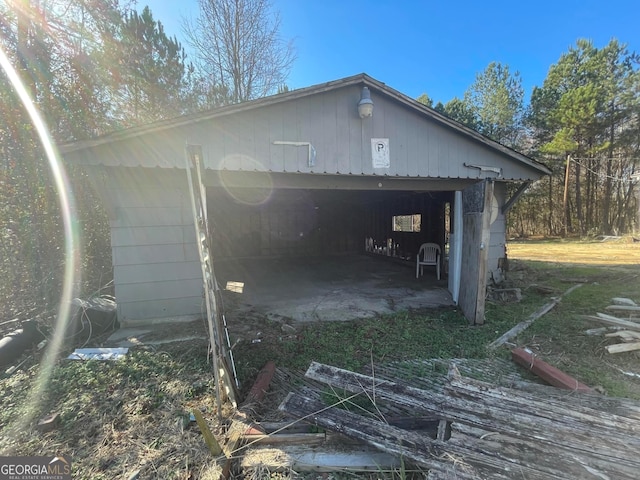 view of garage