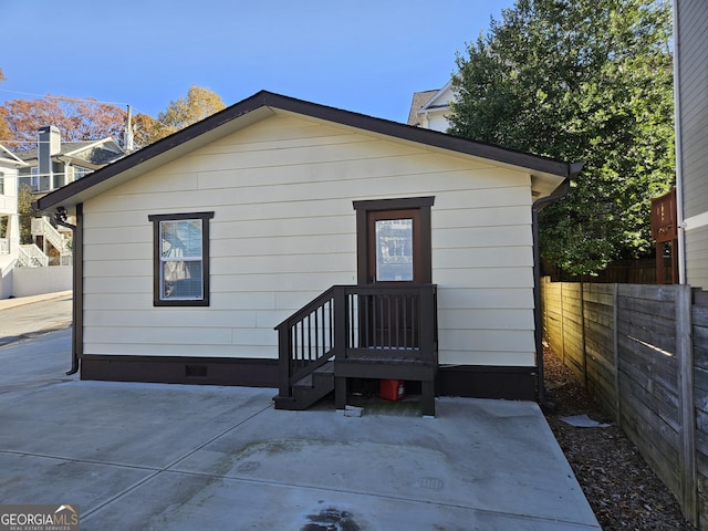 rear view of house featuring a patio area