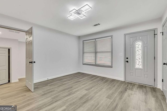 foyer featuring light wood-type flooring