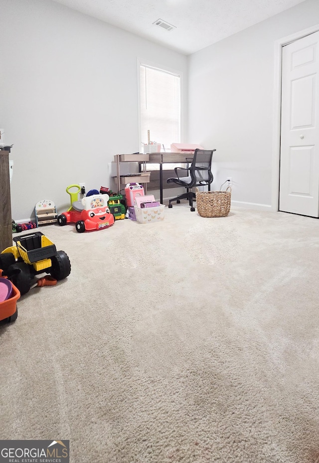 playroom with carpet floors