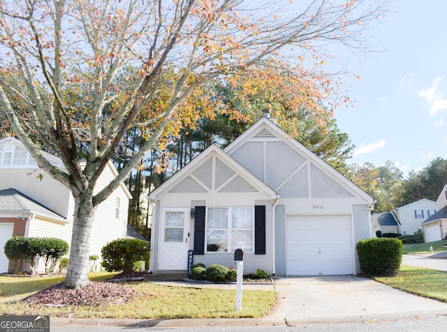 view of front of home with a garage