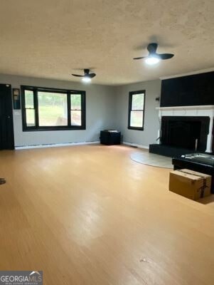 unfurnished living room featuring wood-type flooring