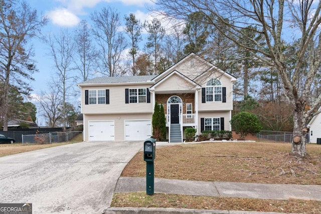 split foyer home with a garage