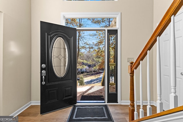 entryway featuring light hardwood / wood-style floors