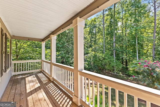 wooden deck with covered porch