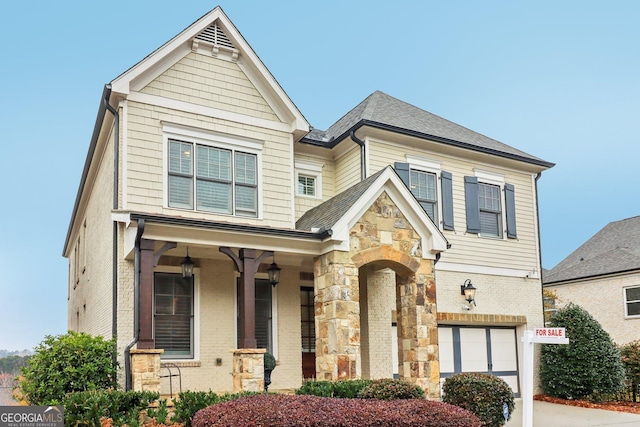 view of front of house featuring a garage