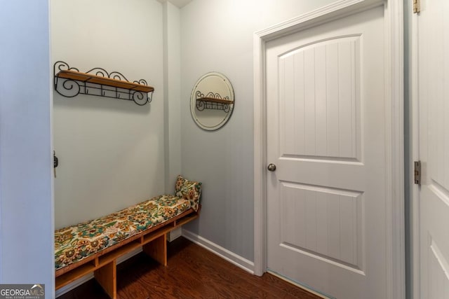 doorway featuring dark hardwood / wood-style flooring