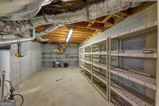 storage room with gas water heater