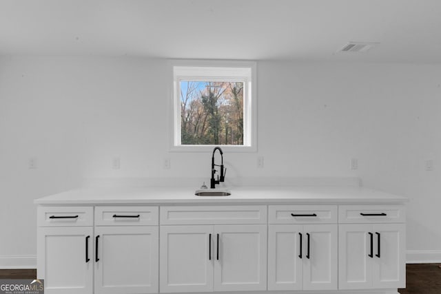 details with wood-type flooring and sink