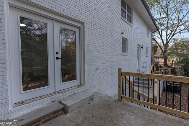 property entrance with french doors