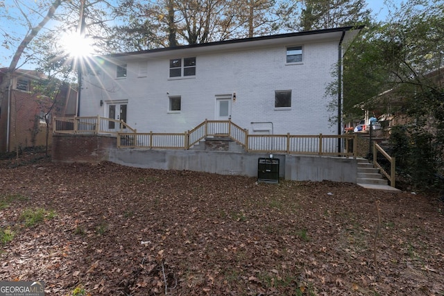 back of house with french doors