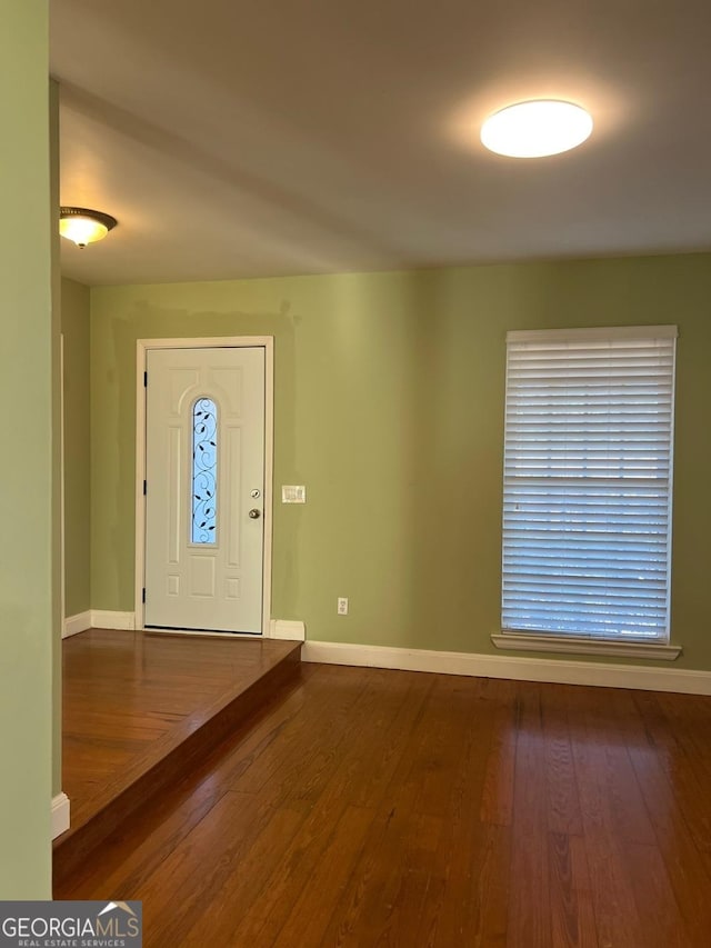 foyer entrance featuring hardwood / wood-style flooring