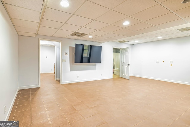 interior space featuring a paneled ceiling