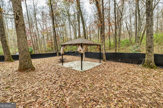 view of yard featuring a gazebo