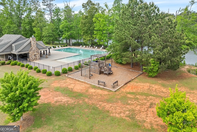 553 Lago Ct, Lagrange, GA 30241 - pool featuring fence and a patio