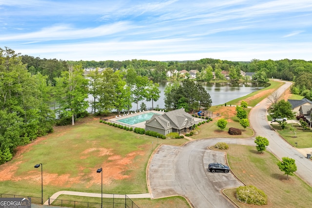 553 Lago Ct, Lagrange, GA 30241 - birds eye view of property featuring a water view