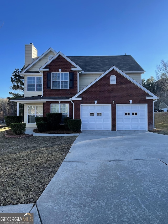 view of property with a garage