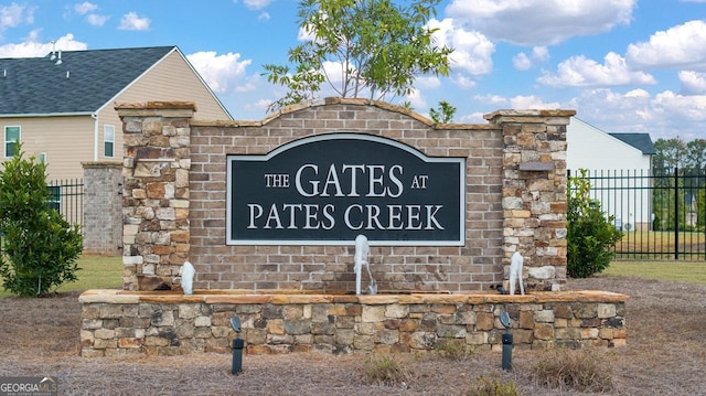 view of community sign