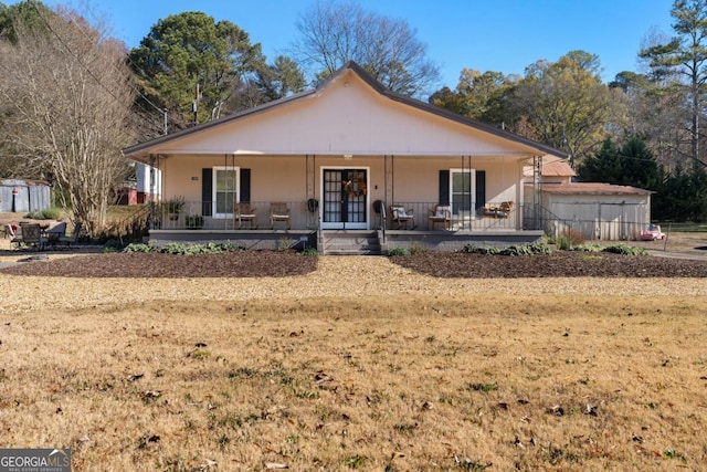 view of front facade featuring covered porch