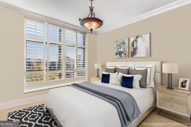 750 Park Ave NE Unit 8E, Atlanta, GA 30326 - bedroom with ornamental molding and baseboards