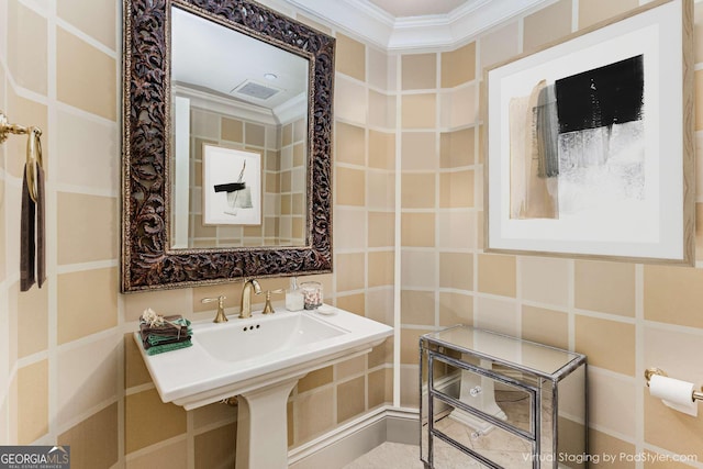 750 Park Ave NE Unit 8E, Atlanta, GA 30326 - bathroom featuring ornamental molding