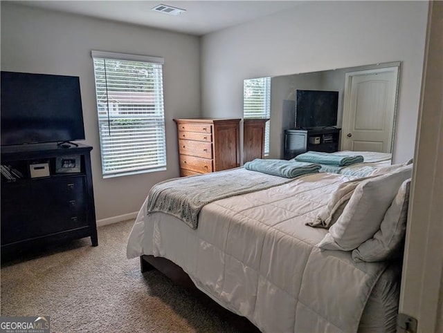 bedroom with carpet