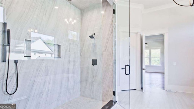 bathroom with walk in shower